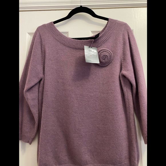 NWT AXCESS A Liz Claiborne Angora Rabbit/Lamb Wool Blend Purple Sweater Sz L - Picture 4 of 10